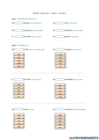 Modal verbs haben sein werden