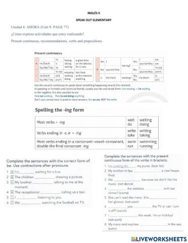 Present simple-continuous
