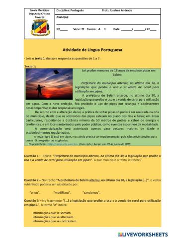 Gêneros Textuais - Notícia, Artigo de Divulgação Científica e Tirinha