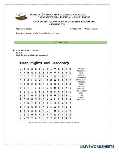 Human rights and democracy vocabulary