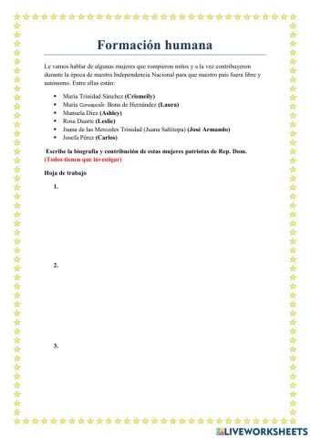 Mujeres patriotas dominicanas.