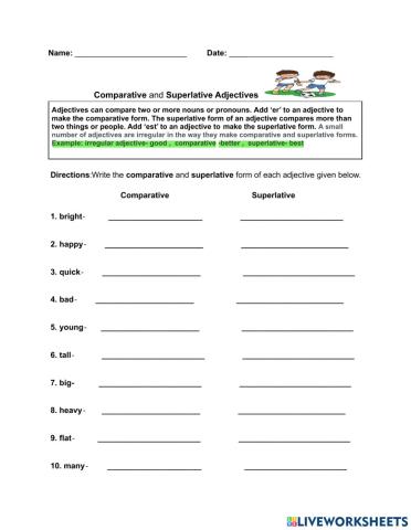 Comparative and Superlative Adjectives