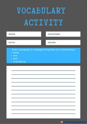 Vocabulary activity