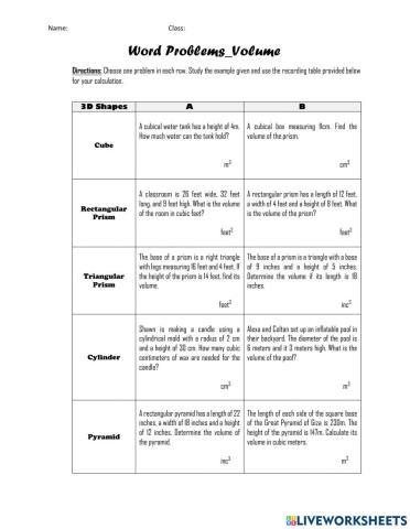 Word Problem of Volume