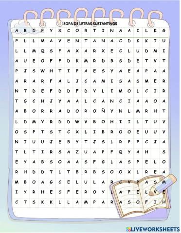 Sopa de letras sustantivos