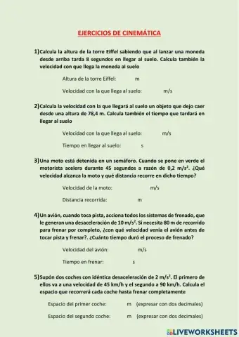 Ejercicios cinemática