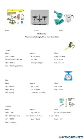 Measurements: Conversion of Units
