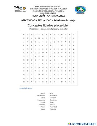 Afectividad y Sexualidad: Relaciones de pareja