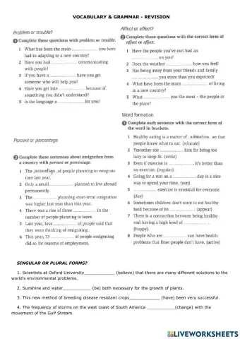 Vocabulary & Grammar Revision for IELTS