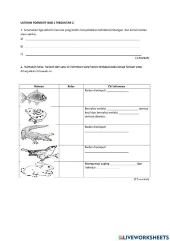 Latihan formatif sains t2 bab 1
