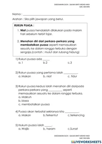 Ibadah puasa bulan ramadan