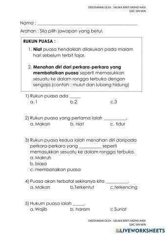 Ibadah puasa bulan ramadan