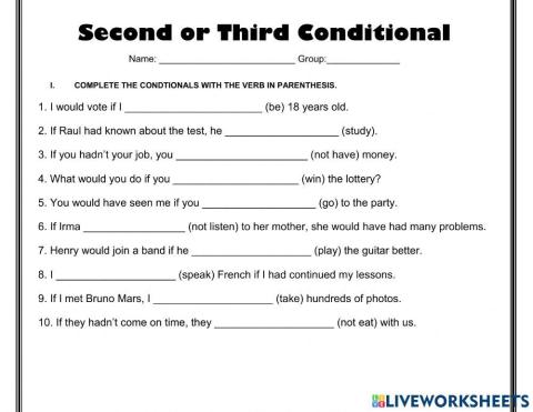 Second & Third Conditionals
