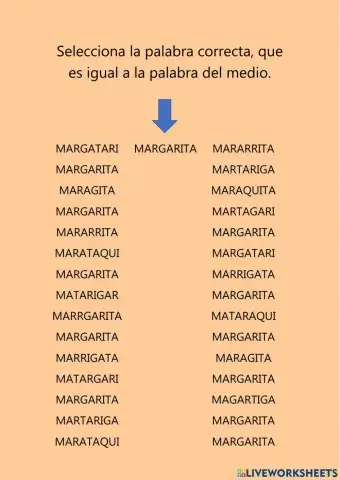 Selecciona palabra correcta: Margarita