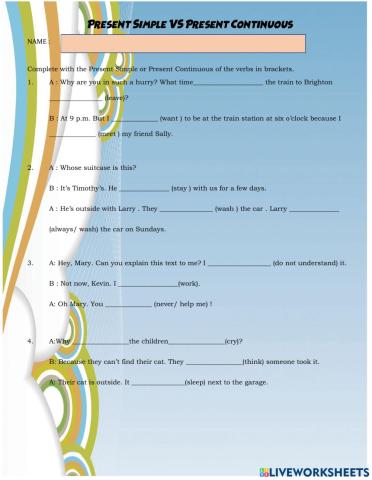 Present simple vs present continuous