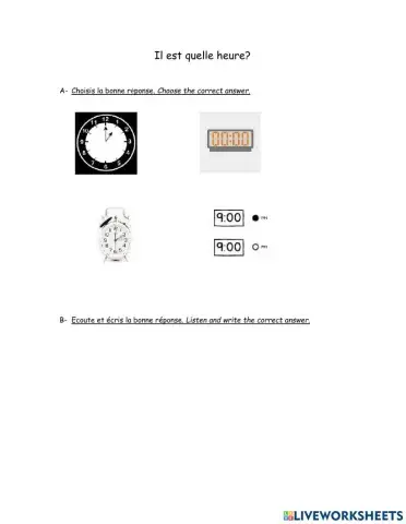 Il est quelle heure?