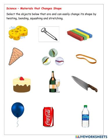 Science - Materials that changes shape