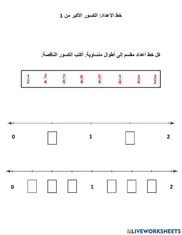 الكسور الأكبر من 1