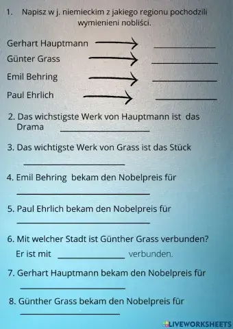 Nobelpreisträger aus Schlesien, Pommern und Ostpreußen