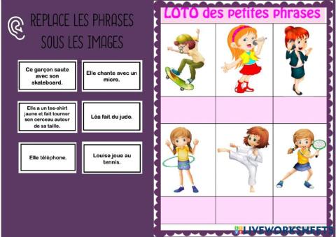 Loto des petites phrases 4