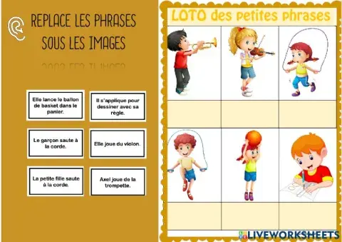 Loto des petites phrases 5