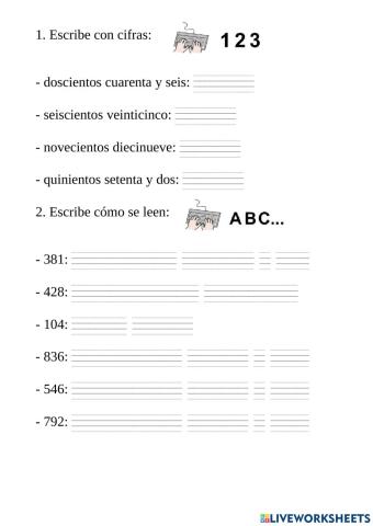 Números de 3 cifras.