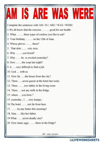 FF3-Unit 1: am-is-are-was-were