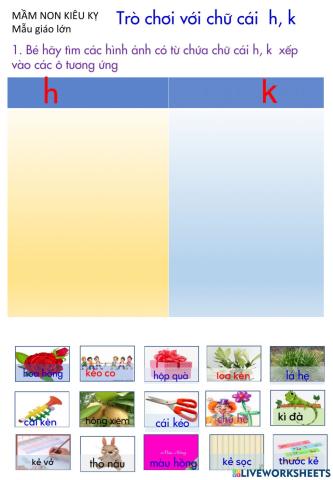 Trò chơi chữ cái h,k