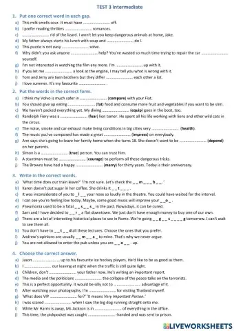 Test leksykalny Intermediate 3
