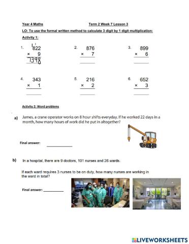 DIs Maths week 7 lesson 3