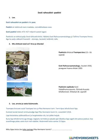 Ülesanne enne vabariigi aastapäeva, 2.klass