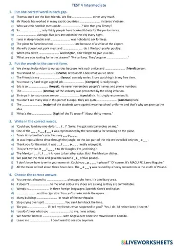 Test leksykalny Intermediate 4