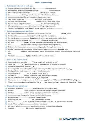 Test leksykalny Intermediate 4