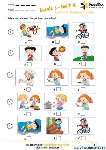 Gr5 Unit12 Listening Practice in class