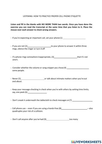 LC Cell Phone Etiquette