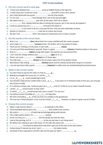 Test leksykalny Intermediate 6