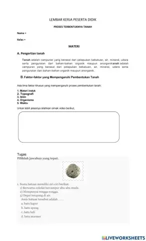 LKPD Pembentukan tanah