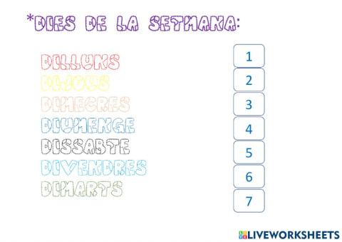 Els dies de la setmana