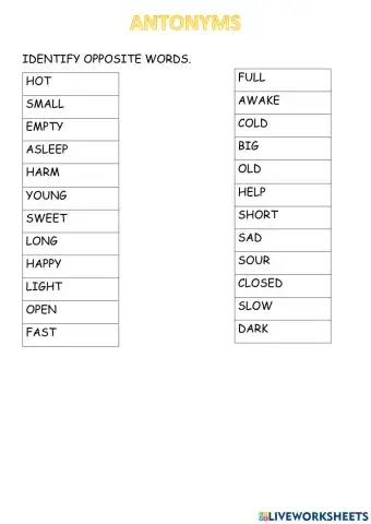 Antonyms