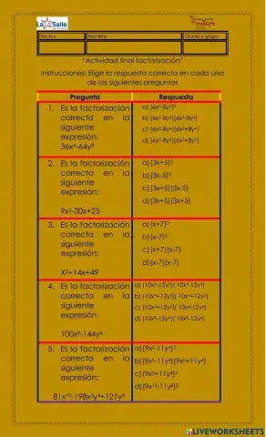 Casos de factorización