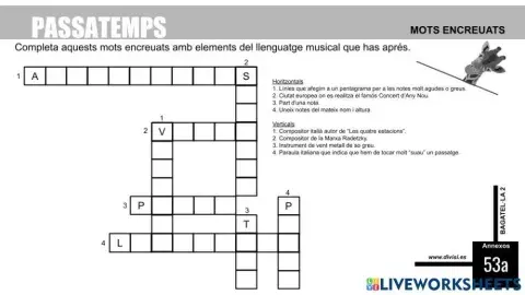 Mots encreuats musical