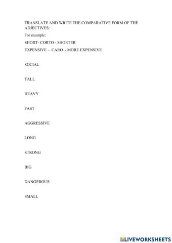 Comparative adjectives