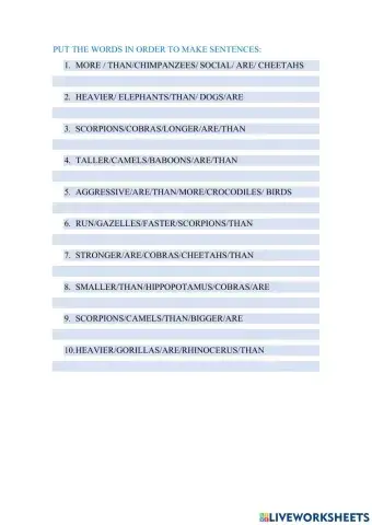 Comparative adjectives