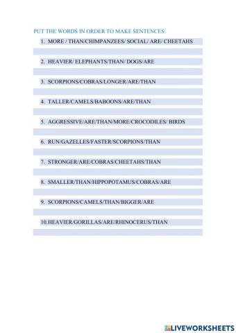 Comparative adjectives