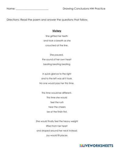 Drawing Conclusions HW Practice