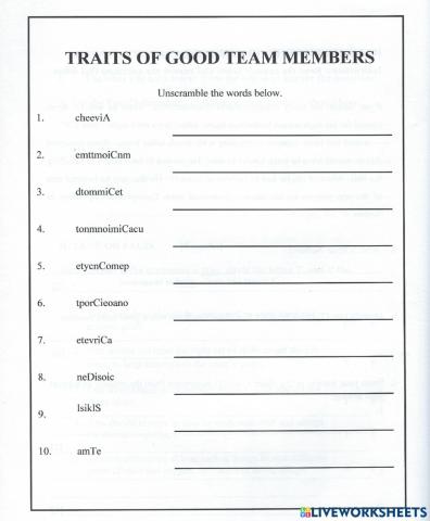 Traits of Good Team Members