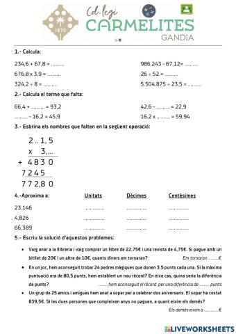 Repàs nombres decimals