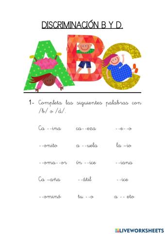 Discriminación b y d: 2