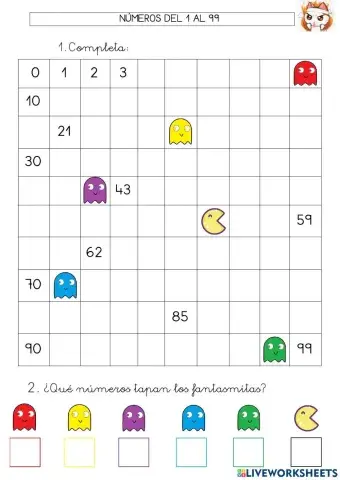 Números del 1 al 99