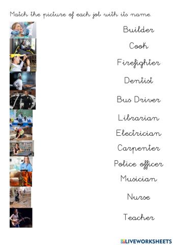 Match the job with the name